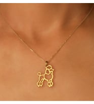 Poodle Köpeği 14 Ayar Altın Kolye