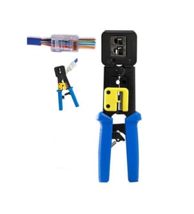 Elitstore RJ45 CAT6 EZ PLUG Yeni Nesil Makaslı Ağ Pensesi (Mavi)