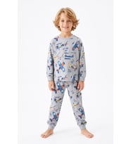Erkek Çocuk %100 Pamuk Pijama Takımı 3-8 Yaş 12736IS MODANINO