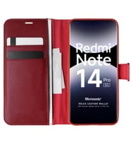Microsonic Xiaomi Redmi Note 14 Pro 5G Kılıf Delux Leather Wallet Kırmızı (Kırmızı)