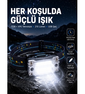 Usb Şarjlı Led Kafa Feneri 50M Odak 150M Geniş Aydınlatma Yeni Nesil