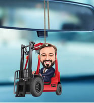 Kişiye Özel Forklift Tasarımlı Karikatür Araba Dikiz Ayna Süsü 59