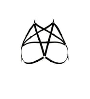 Göğüs Bölgesi Şık Pentagram Harness (Beyaz)