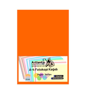 Safran Altın Sarı Renkli A-4 Fotokopi Kağıdı 25 li 1 Paket Artlantis Fotokopi Renkli A4 Kağıdı
