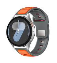 Amazfit Pace GTR 2/2E/3/3 Pro Lite 47mm 22mm Kordon Oval Silikon Desen Renkli Ba (Gri - Turuncu)