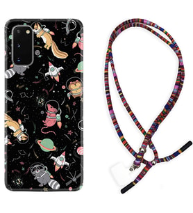 Samsung A02S A03S A10 A12 A13 A21S A22 Kılıf Boyun Asklı Rasta Silikon Planet Animals 1771