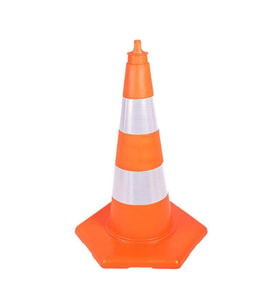 Çiftçiburada 75 cm Kırılmaz Trafik Konisi 1.5 kg Çift Reflektifli (Turuncu)
