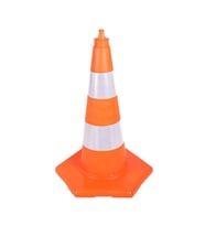 Çiftçiburada 75 cm Kırılmaz Trafik Konisi 1.5 kg Çift Reflektifli (Turuncu)