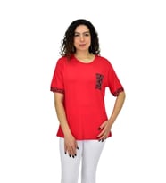 Kadın Kısa Kol Taşlı Bluz BGL-ST04709 (Kırmızı)