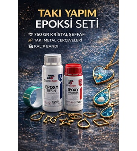 Epoksi Takı Seti 750 Gr Epoksi, Bant ve 8 Adet Takı Aparatları