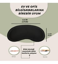 Klavye Bilek Yastığı, Ergonomik Jel Bilek Desteği, Kaymaz Tabanlı, Konforlu Mouse Pad, Siyah