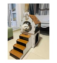 X X L Küçük Irk Ahşap Dekoratif Köpek Kulübesi Evi
