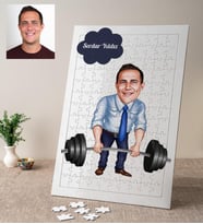 Karikatürlü Sporcu Kişiye Özel Puzzle