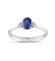 0.70 Karat Laboratuvar Pırlanta Safir Yüzük - HRD Sertifikalı