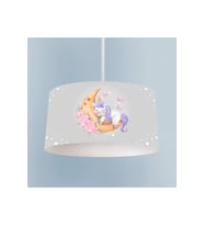 MEKTA HOME BEBEK VE ÇOCUK ODASI Aya Sarılan Unicorn Desenli Gri Avize