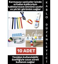 #KabloDüzenleyici Ev Ofis Atölye Kamp Outdoor Bilgisayar Şarj Aleti Karışıklık Önleyici Tekrar Kulla