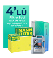 MANN Ford Courier 1.0 EcoBoost Filtre Bakım Seti Liqui Moly Motor Yağlı (2024-2025) 4 Lü
