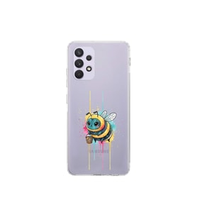 Samsung Galaxy A32 ile uyumlu Splash arı tasarımlı şeffaf silikon kılıf