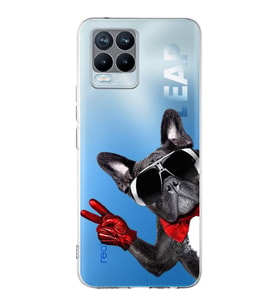 PrintiFy Realme 8 Pro  ile Uyumlu 1mm Slim Fit Köpek 2 050e Baskılı Şeffaf  Kılıf