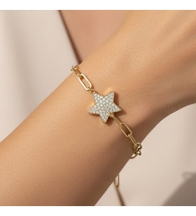 STİL İNCİSİ/XUPING JEWELRY STELLA YILDIZ ZİRKON TAŞLI BİLEKLİK (Altın Rengi)
