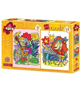 Art Puzzle 12+24 Parça Müzisyen Hayvanlar 4490