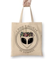 Alien I Don't Believe in Humans Bez Çanta Uzun Saplı