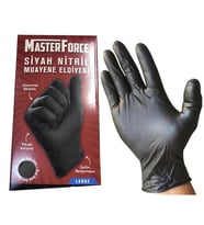 Master Force Nitril Pudrasız Kalın Siyah Eldiven Large 50'li
