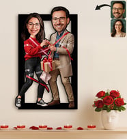 BK Gift Kişiye Özel Sevgili Karikatürlü 3D Ahşap Tablo -23, Fotoğraftan Karikatür, Sevgililer Günü Hediyesi, Ev Hediyesi