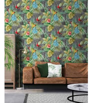 Adawall Tropicano Papağan ve Tropikal Bitkiler Desenli Duvar Kağıdı 9905-4