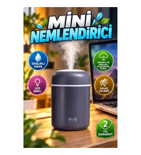 USB Mini Nemlendirici – LED Işıklı, Sürekli ve Aralıklı Püskürtme Modlu