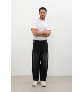 Erkek Skater Fit Jean Pantolon (Siyah)