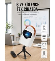 Projeksiyon Ev Sineması Bluetooth 4k Hd Kaliteli Görüntü Kumandalı