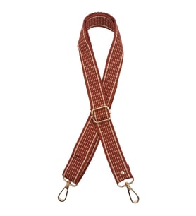 Angel Çanta Aksesuar 120x3 cm Polyester Kolon Çanta Sapı Taba Renk Bej Şeritli Light Gold Metalli