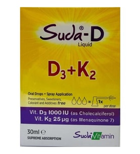 Suda Vitamin D3 K2 Likid Vitamin 30 ml