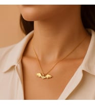 Kişiye Özel 925 Ayar Gümüş Yarasa Model Kolye (Gold)