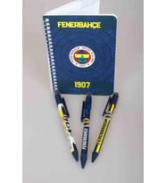 LİSANSLI FENERBAHÇE SERT KAPAK BLOKNOT VE VERSATİL UÇLU KALEM 0.7 MM 2'LİSİ