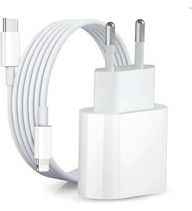20W Gerçek Güç PD QC 4.0 Destekli Type-C Adaptör + Type-C to Lightning Kablolu Hızlı Şarj Seti iPhone 8'den 14'e Kadar Uyumlu