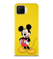 Oppo A73 Soft Premier Kapak Mickey Mouse-E Tasarımlı Silikon Kılıf - Sarı (Şeffaf)