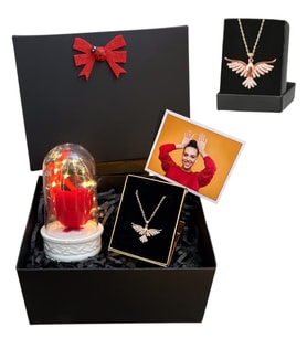 Zümdürü Anka Kuşu Kolyeli Fotoğraflı Premium Set - Sizlere Özel Fotoğraflı Hediye Seti (Model 5)