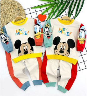 Northcity Mickey & Friends Desenli Sweat Takımı - 9-12-18-24 Ay Bebek 2li Kız Erkek İçin
