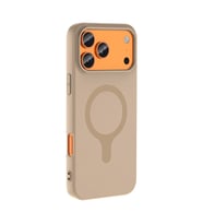iPhone 17 Pro Kılıf M-Safe Şarj Özellikli Aris Silikon Kılıf Krem