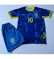 Brezilya Neymar Jr Özel Konsept Çocuk Forması (MAVİ) 2li set