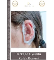 Dayanıklı Su Geçirmez Şeffaf Koruyucu Kulak Bonesi – Hafif Esnek Herkese Uygun 100 Adet