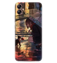 Samsung Galaxy A04E Kılıf Silikon Desen Özel Seri Kız ve Kedi 1762