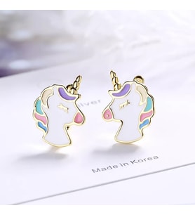 925 AYAR GÜMÜŞ UNICORN KPOP KÜPE