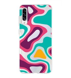 Samsung Galaxy A30s  Kapak Renkli Desen Tasarımlı Şeffaf Silikon Kılıf