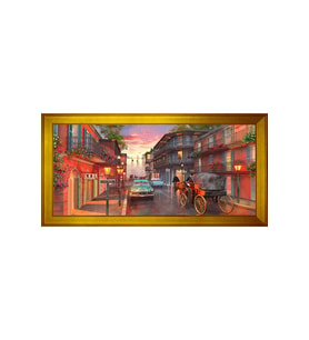 Manzara Temalı Kanvas Tablo 50 x 70 cm Gold Çerçeve