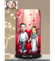 Kişiye Özel Sevgililer Günü Karikatür Ahşap Biblo Model 45-3