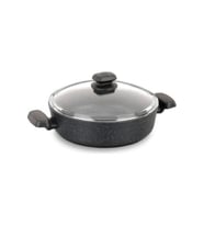 Korkmaz KOR A1345 Ornella Kısa Granit Tencere 28x7,5 cm 4 Litre (Siyah)