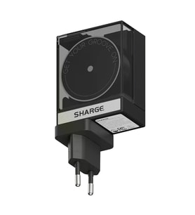 Sharge Retractable 65 GaN Şarj Cihazı - Siyah